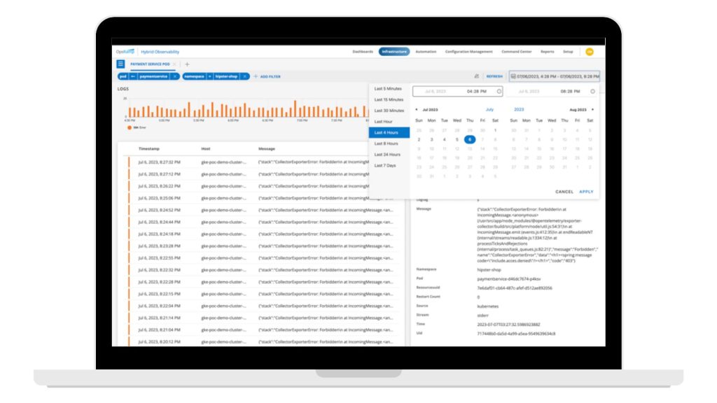 HPE OpsRamp Dashboard Screen